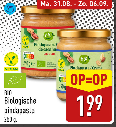 pindakaas 250 label bio nutri score biologische crunchy it landbouw crema folder aanbieding bij Aldi