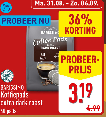 Barissimo   koffiepad folder aanbieding bij  Aldi - details