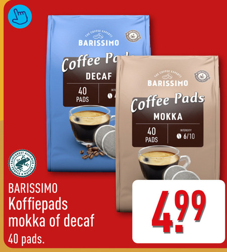 barissimo koffiepads 40 people nature coffee experts pads decaf co mokka intensity 6 10 folder aanbieding bij Aldi Barissimo koffiepad folder aanbieding bij Aldi - details