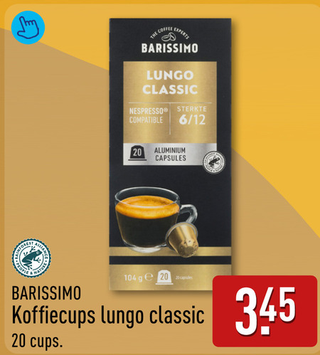 barissimo koffiecups 20 coffee experts lungo classic nespresso sterkte compatible 6 12 aluminium capsules nature ge cups folder aanbieding bij Aldi Barissimo koffiecups folder aanbieding bij Aldi - details