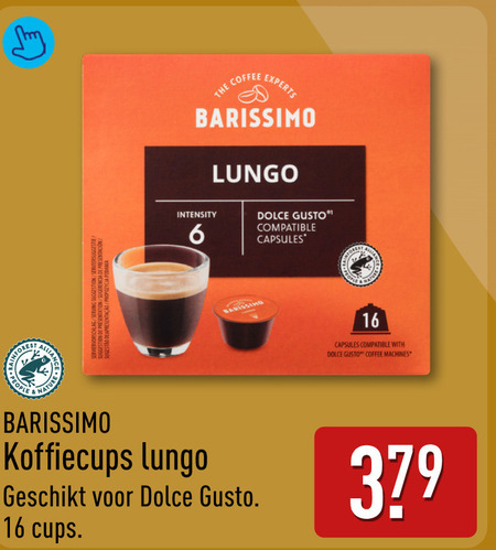 barissimo koffiecups 6 16 379 coffee experts lungo intensity dolce gusto compatible capsules nature with machines cups folder aanbieding bij Aldi Barissimo koffiecups folder aanbieding bij Aldi - details