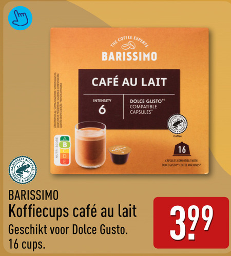 barissimo dolce gusto capsules 6 16 people nature coffee experts mcafee lait intensity compatible koffiecups cups with machines folder aanbieding bij Aldi Barissimo dolce gusto capsules folder aanbieding bij Aldi - details