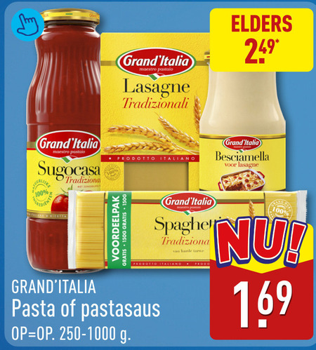 Grand Italia   pastasaus, pasta folder aanbieding bij  Aldi - details