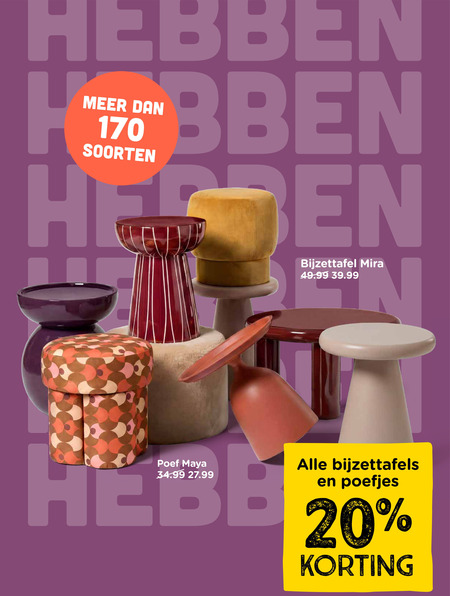 bijzettafel 20 ebben soorten mira poef maya bijzettafels poefjes folder aanbieding bij Xenos