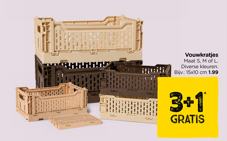 mandjes 1 3 maat kleuren cm folder aanbieding bij Xenos