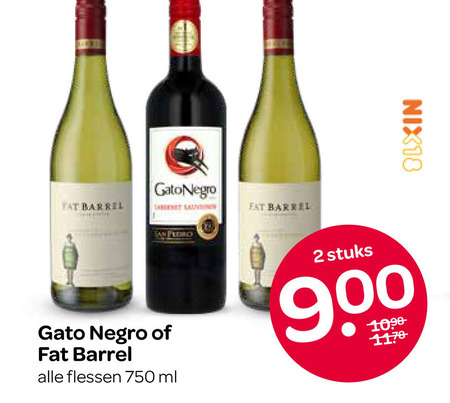 rode wijn witte 2 750 gato negro barrel san gato flessen ml nix18 stuks 10 folder aanbieding bij Spar
