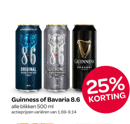 guinness bavaria speciaalbieren 25 500 original extreme blikken ml varieeren folder aanbieding bij Spar Bavaria speciaalbier folder aanbieding bij Spar - details