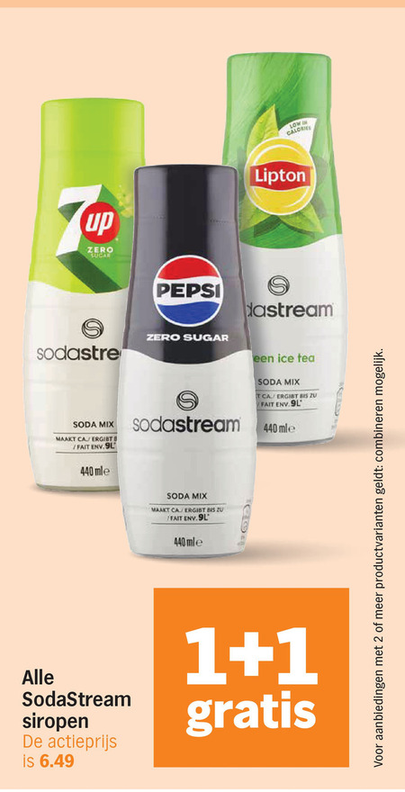 frisdrankautomaat 1 2 up zero pepsi calories lipton soda mix ca. b sugar sodastream ice tea bis siropen actieprijs productvarianten combineren folder aanbieding bij Albert Heijn