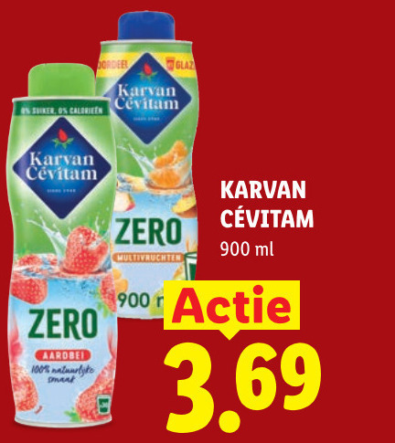 karvan cevitam limonadesiroop 100 calorie zero ml aardbei multivruchten folder aanbieding bij Lidl Karvan Cevitam limonadesiroop folder aanbieding bij Lidl - details