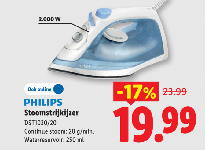 Philips   stoomstrijkijzer folder aanbieding bij  Lidl - details