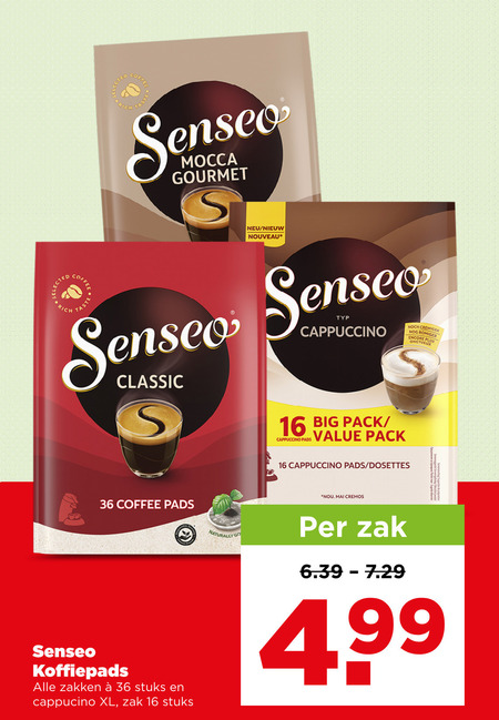 douwe egberts senseo koffiepads 16 36 gourmet coffee nouveau taste classic cappuccino big pack romiger onctueux pads posities zakken stuks cappucino xl zak naturally go nou 4 99 folder aanbieding bij Plus Douwe Egberts Senseo koffiepad folder aanbieding bij Plus - details