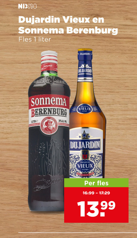 Dujardin   berenburg, vieux folder aanbieding bij  Plus - details