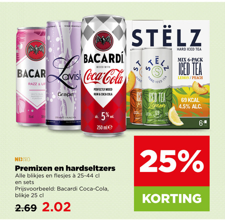 Stelz   hard seltzer folder aanbieding bij  Plus - details