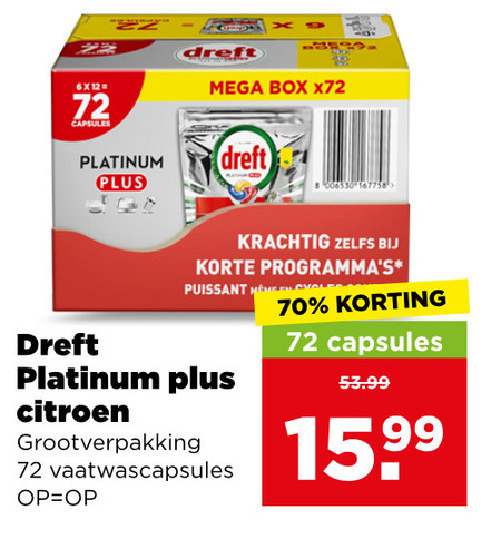 Dreft   vaatwasmiddel folder aanbieding bij  Plus - details