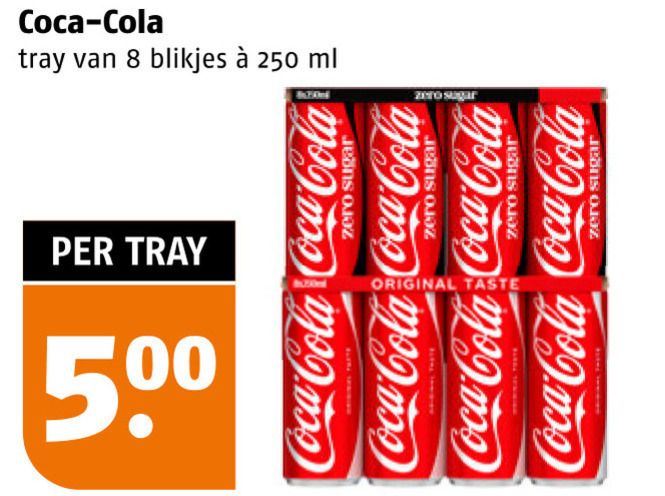 coca-cola cola 8 250 500 coca tray blikjes ml zero sugar original taste folder aanbieding bij Poiesz Coca-Cola cola folder aanbieding bij Poiesz - details