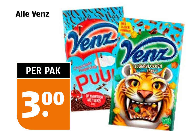 Venz   boterhamvlokken, hagelslag folder aanbieding bij  Poiesz - details