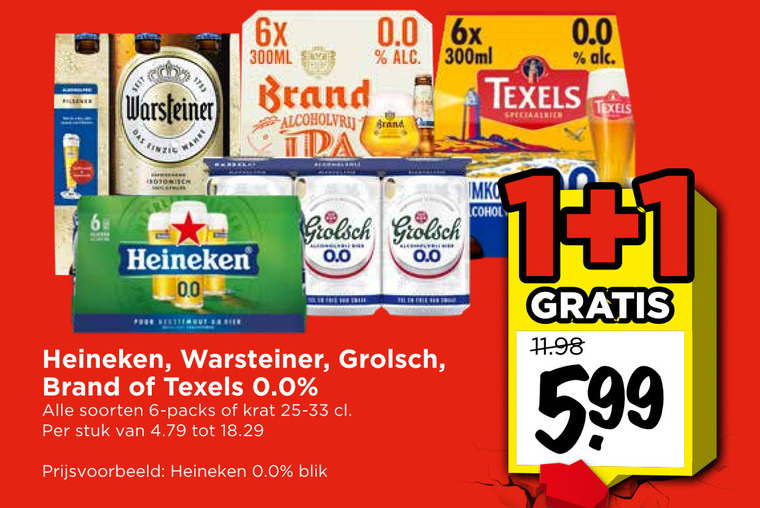 Grolsch   alcoholvrij bier, blikje bier folder aanbieding bij  Vomar - details