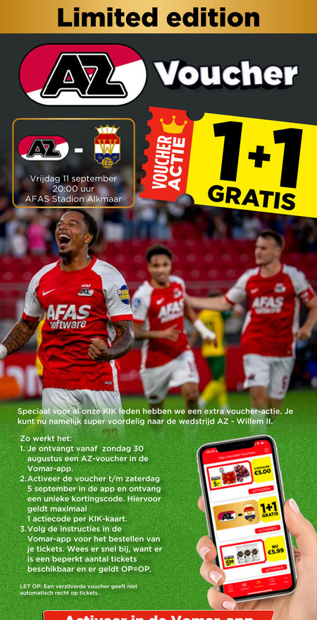 spaarakties 1 5 11 18 30 limited edition voucher vrijdag 20 00 uur stadion software leden namelijk super wedstrijd willem ii ontvangt zaterdag kortingscode maximaal kaart 3. bestellen tickets beperkt beschikbaar let verzilverde automatisch recht 50 voordeel vouchers 5.99 activeren b folder aanbieding bij Vomar