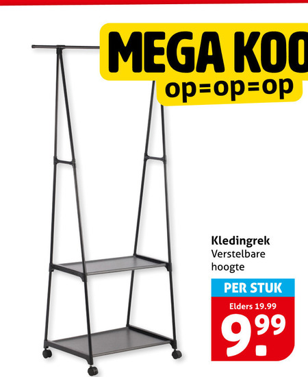 kledingrek mega verstelbare hoogte stuk elders folder aanbieding bij Hoogvliet