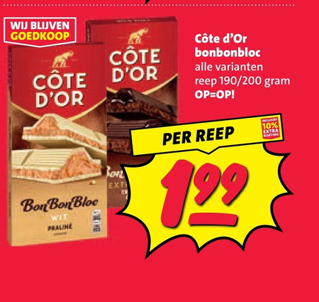 cote d or chocolade 10 bon bloc wit praline bonbonbloc reep 200 folder aanbieding bij Nettorama Cote D Or chocolade folder aanbieding bij Nettorama - details