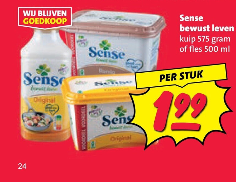 margarine 24 500 sense leven kuip fles ml senso original stuk seng folder aanbieding bij Nettorama