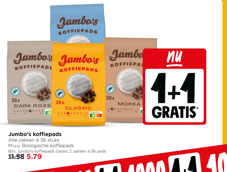 jumbo huismerk koffiepads 1 2 10 11 12 36 people natur mild bos jum dark roast 06 regular nutri jam classic score koffiepad mokka zakken stuks biologische pads 1.1 folder aanbieding bij Jumbo Jumbo Huismerk koffiepad folder aanbieding bij Jumbo - details