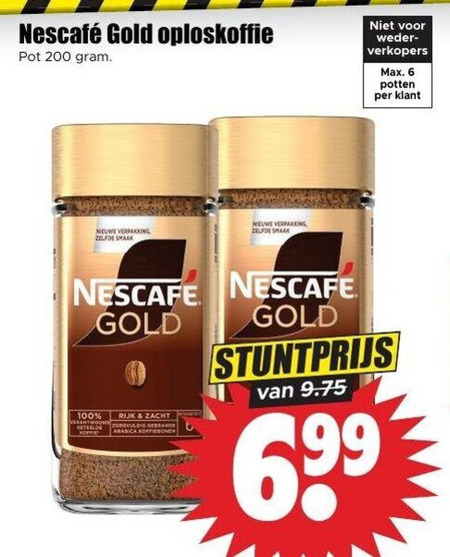 Nescafe   oploskoffie folder aanbieding bij  Dirk - details