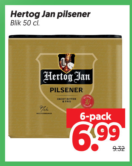 Hertog Jan   blikje bier folder aanbieding bij  Dekamarkt - details