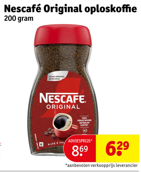 nescafe oploskoffie 100 200 original nieuwe verantwoord geteelde koffie rijke folder aanbieding bij Kruidvat Nescafe oploskoffie folder aanbieding bij Kruidvat - details