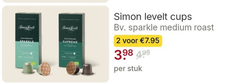 simon levelt koffiecups 2 sparkle supreme cups medium roast stuk folder aanbieding bij Picnic Simon Levelt koffiecups folder aanbieding bij Picnic - details