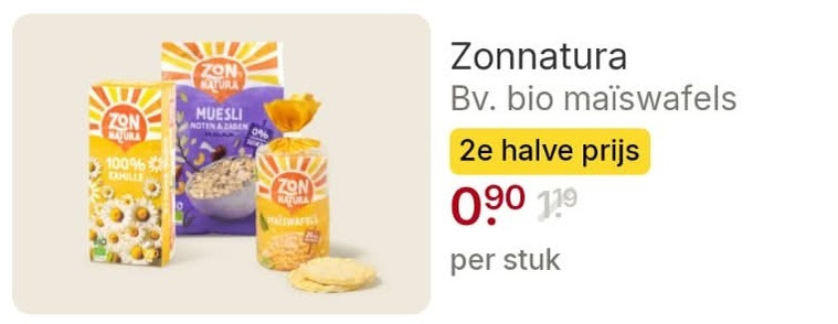 zonnatura thee 100 zon matura kamille natura muesli noten zaden bio 2e halve stuk folder aanbieding bij Picnic Zonnatura thee folder aanbieding bij Picnic - details