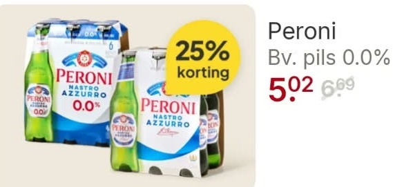 peroni speciaalbieren 25 nastro azzurro peren 0.0 00 pils folder aanbieding bij Picnic Peroni speciaalbier folder aanbieding bij Picnic - details