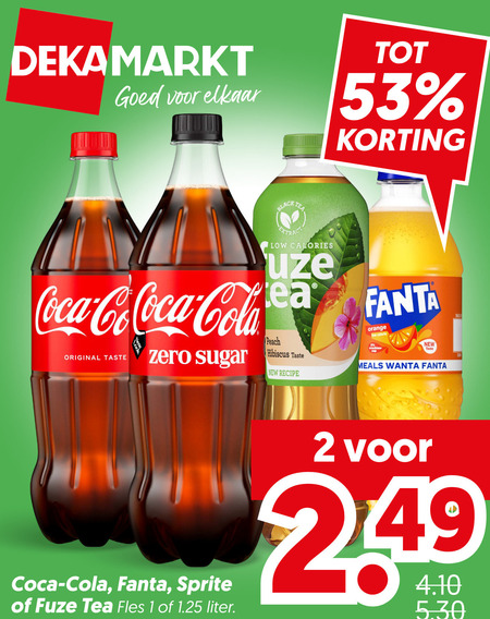 Fuze Tea   ice tea, cola folder aanbieding bij  Dekamarkt - details