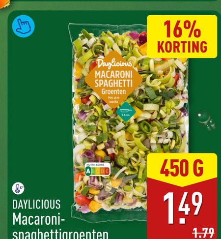 groentenpakket 16 450 macaroni spaghetti groenten paprika min nutri score spaghettigroenten folder aanbieding bij Aldi