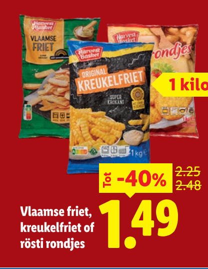 patat 1 vlaamse friet harvest basket original vest kreukelfriet super krokant kilo rondjes folder aanbieding bij Lidl