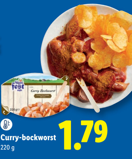 worst alpen curry bockworst folder aanbieding bij Lidl