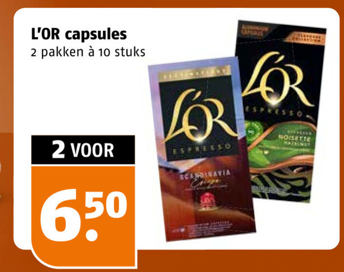 douwe egberts l or koffiecups 2 10 650 capsules pakken stuks for scandinavia espresso noisette hazelnut folder aanbieding bij Poiesz Douwe Egberts L Or koffiecups folder aanbieding bij Poiesz - details