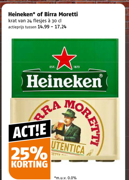 Heineken   krat bier folder aanbieding bij  Poiesz - details