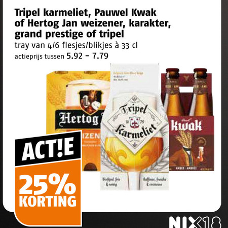 hertog jan karmeliet pauwel kwak speciaalbieren 16 25 33 tripel weizener karakter grand prestige tray 4 6 blikjes actieprijs fraiche nix18 folder aanbieding bij Poiesz Hertog Jan speciaalbier folder aanbieding bij Poiesz - details