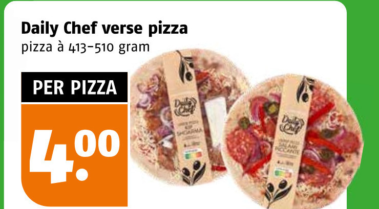 verse pizza daily chef salami piccante folder aanbieding bij Poiesz