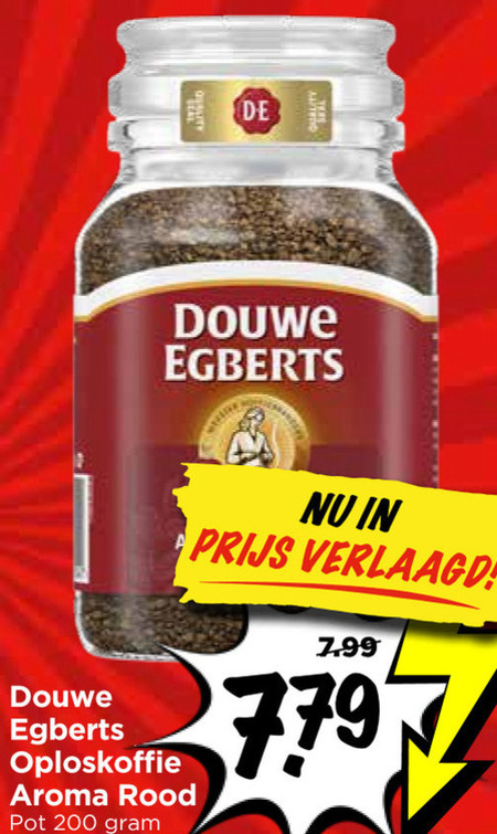 douwe egberts oploskoffie 200 aroma rood pot verlaagd folder aanbieding bij Vomar Douwe Egberts oploskoffie folder aanbieding bij Vomar - details