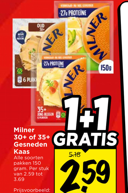 milner kaasplakken 1 6 150 oud 30 plakkaatverf proteine 35 jong belegen gesneden kaas soorten pakken stuk folder aanbieding bij Vomar Milner kaasplakken folder aanbieding bij Vomar - details