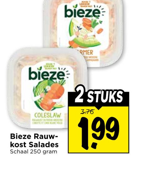 salade 2 250 bieze coleslaw word rauwkostsalade salades schaal stuks folder aanbieding bij Vomar