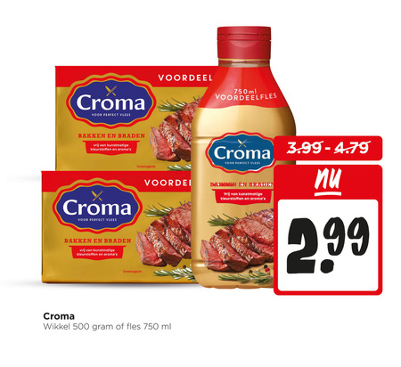 croma olie en vetten 500 750 vlees bakken braden vrij kunstmatige kleurstoffen serveersuggestie voordeel 750ml wikkel fles ml folder aanbieding bij Jumbo Croma olie en vetten folder aanbieding bij Jumbo - details