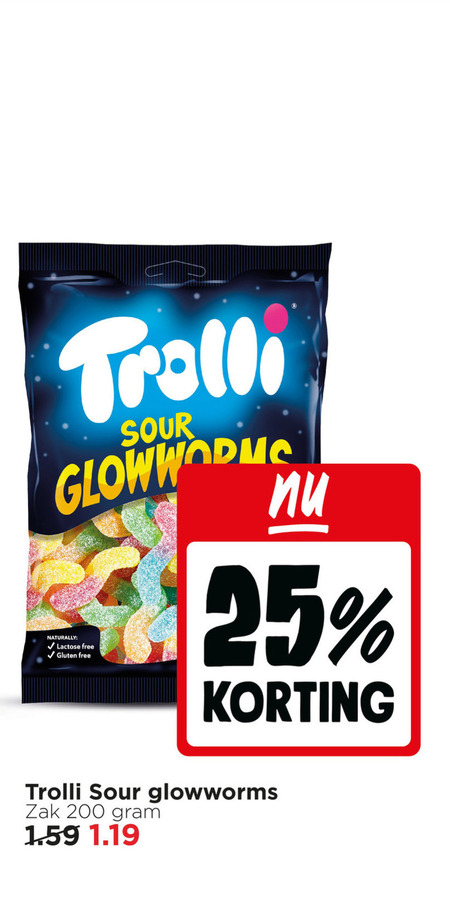 trolli snoep 25 200 sour naturally lactose free gluten zak folder aanbieding bij Jumbo Trolli snoep folder aanbieding bij Jumbo - details