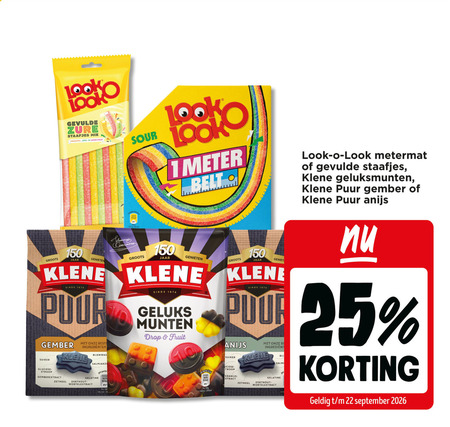 klene nivea look-o-look drop snoep 22 25 33 34 100 150 360 1876 gevulde zure staafjes mix sinaasappel appel aardbeismaak jaar genieten sour pour gember best ingredienten geluks munten fruit suiker stroop zetmeel wortelextract bijenwas gelatine kca puur anijs extract 100g be ingredient folder aanbieding bij Jumbo Klene snoep, drop folder aanbieding bij Jumbo - details