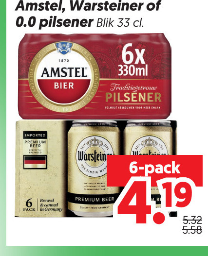 Warsteiner   blikje bier folder aanbieding bij  Dekamarkt - details