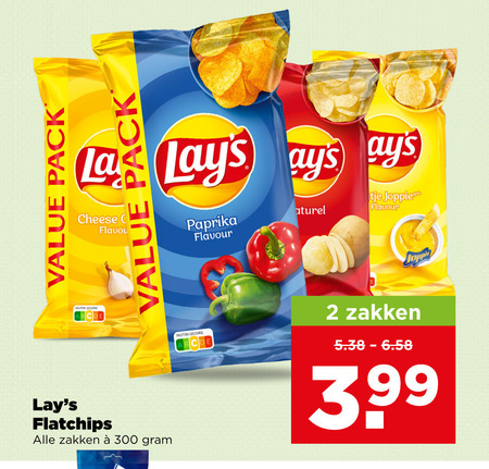 Lays   chips folder aanbieding bij  Plus - details