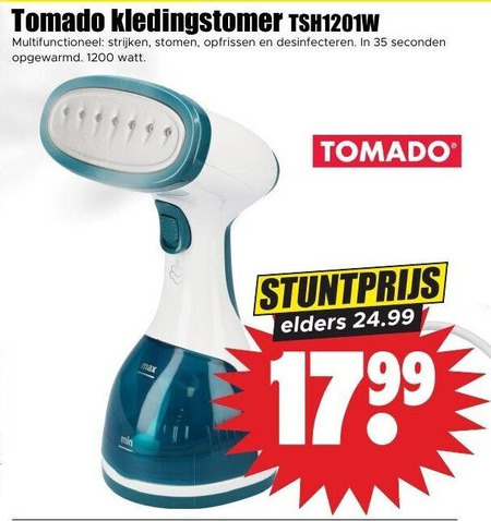Tomado   handstoomreiniger folder aanbieding bij  Dirk - details