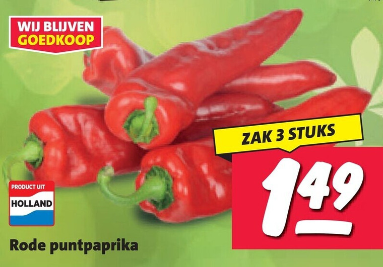 puntpaprika 3 holland rode zak stuks folder aanbieding bij Nettorama